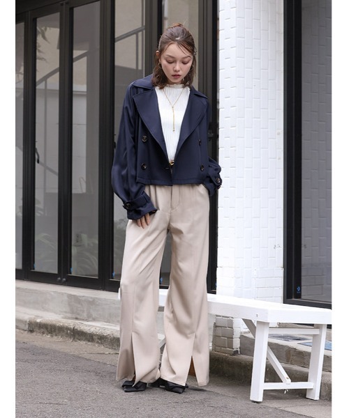 fifth（フィフス）の「【SETUP対応】ショートトレンチコート（その他アウター・レディース・ネイビー/ベージュ・M）」の13枚目の写真