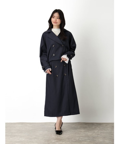 fifth（フィフス）の「【SETUP対応】ショートトレンチコート（その他アウター・レディース・ネイビー/ベージュ・M）」の22枚目の写真