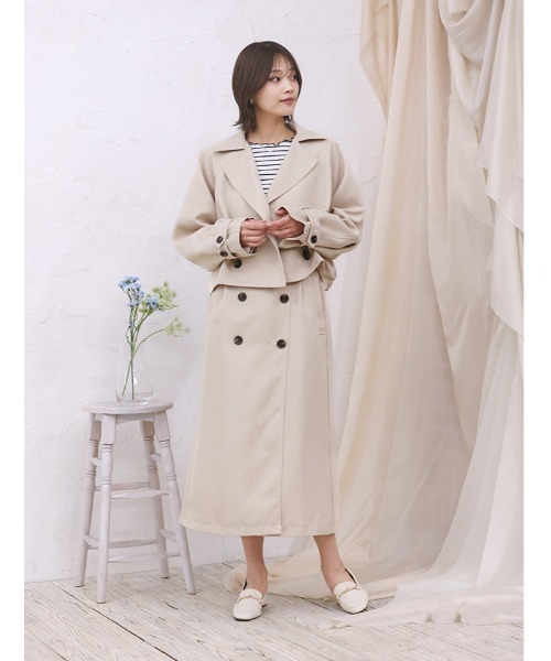 fifth（フィフス）の「【SETUP対応】ショートトレンチコート（その他アウター・レディース・ネイビー/ベージュ・M）」の5枚目の写真