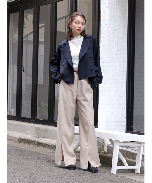 fifth（フィフス）の「【SETUP対応】ショートトレンチコート（その他アウター・レディース・ネイビー/ベージュ・M）」の12枚目の写真