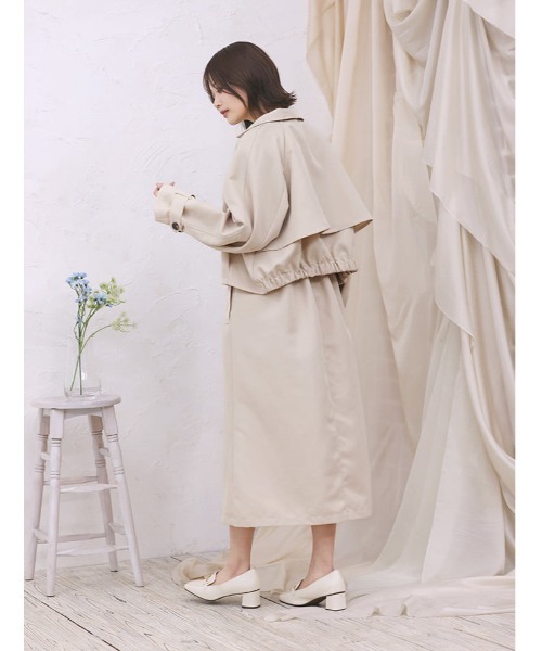 fifth（フィフス）の「【SETUP対応】ショートトレンチコート（その他アウター・レディース・ネイビー/ベージュ・M）」の4枚目の写真