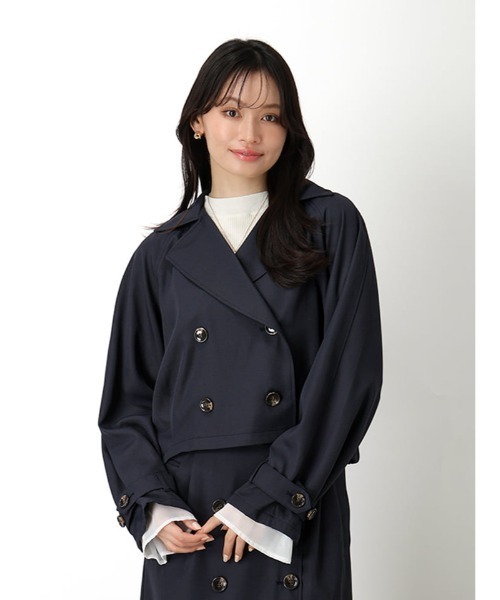 fifth（フィフス）の「【SETUP対応】ショートトレンチコート（その他アウター・レディース・ネイビー/ベージュ・M）」の14枚目の写真