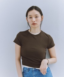 Obis＆（オビスアンド）の「ピタッとしすぎない大人の究極とろみミニTシャツ（Tシャツ/カットソー）」