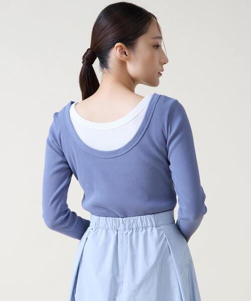 Tiara（ティアラ）の「バックオープンリブTシャツ（Tシャツ/カットソー・レディース・ブラック/ブルー/チャコールグレー・FREE）」の16枚目の写真