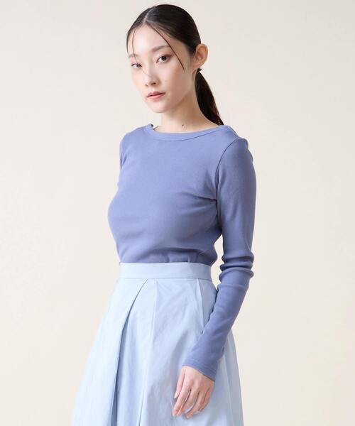 Tiara（ティアラ）の「バックオープンリブTシャツ（Tシャツ/カットソー・レディース・ブラック/ブルー/チャコールグレー・FREE）」の15枚目の写真