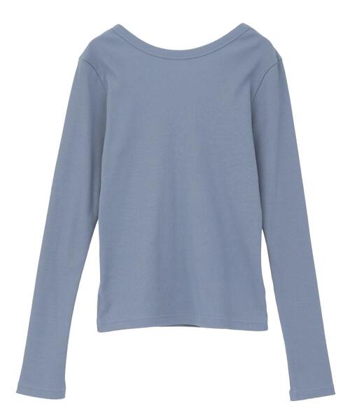 Tiara（ティアラ）の「バックオープンリブTシャツ（Tシャツ/カットソー・レディース・ブラック/ブルー/チャコールグレー・FREE）」の9枚目の写真