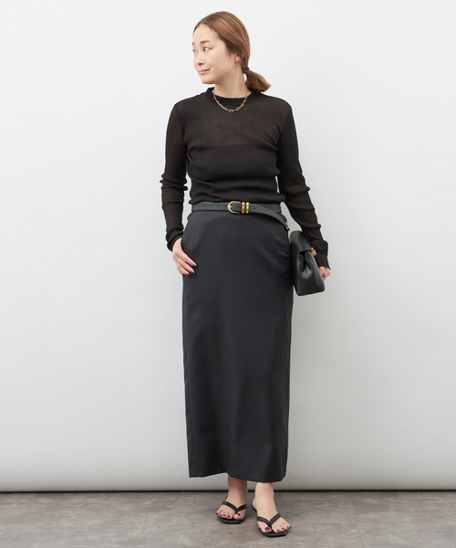 Deuxieme Classe(ドゥーズィエムクラス)の「【LOULOU DE SAISON/ルル デ セゾン】CARA STRAIGHT MAXI SKIR(スカート・レディース・ブラック・34/36)」の3枚目の写真