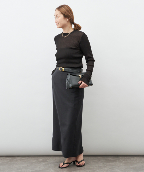 Deuxieme Classe(ドゥーズィエムクラス)の「【LOULOU DE SAISON/ルル デ セゾン】CARA STRAIGHT MAXI SKIR(スカート・レディース・ブラック・34/36)」の4枚目の写真