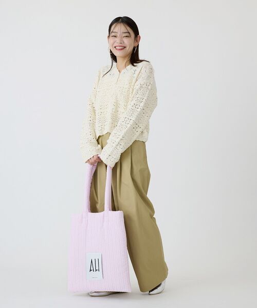 AMERICAN HOLIC(アメリカンホリック)の「パテッドホリホリトートバッグ(トートバッグ・レディース・チャコールグレー/ピンク/イエロー/ベージュ/シルバー/ブルー・FREE)」の21枚目の写真