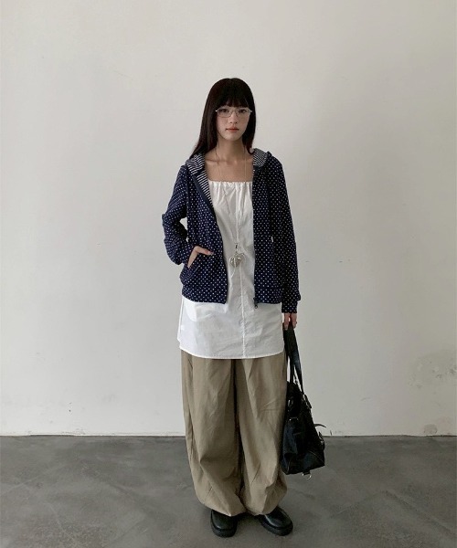 almo(アルモ)の「【LAMPOON】ドットジップパーカー(パーカー・レディース・ネイビー・LARGE/MEDIUM/SMALL)」の5枚目の写真