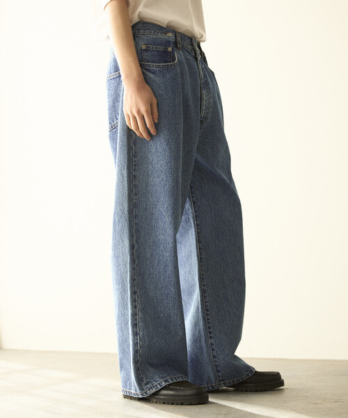 Firsthand（ファーストハンド）の「Firsthand/ファーストハンド デザイン タック ジャパンデニム / ワイドシルエット（デニムパンツ・メンズ・ホワイト/ブルー・LARGE/MEDIUM）」の13枚目の写真