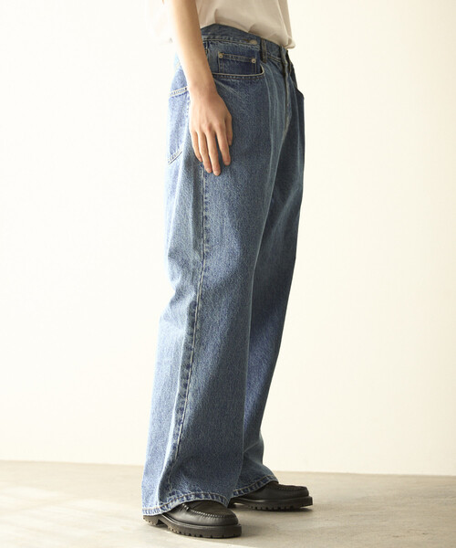 Firsthand（ファーストハンド）の「Firsthand/ファーストハンド デザイン タック ジャパンデニム / ワイドシルエット（デニムパンツ・メンズ・ホワイト/ブルー・LARGE/MEDIUM）」の14枚目の写真