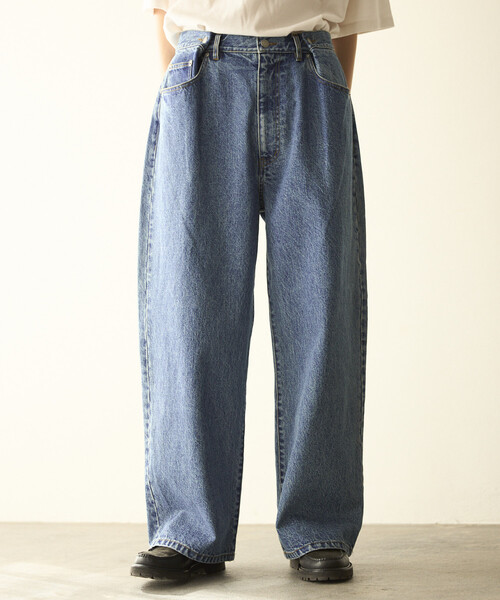 Firsthand（ファーストハンド）の「Firsthand/ファーストハンド デザイン タック ジャパンデニム / ワイドシルエット（デニムパンツ・メンズ・ホワイト/ブルー・LARGE/MEDIUM）」の15枚目の写真