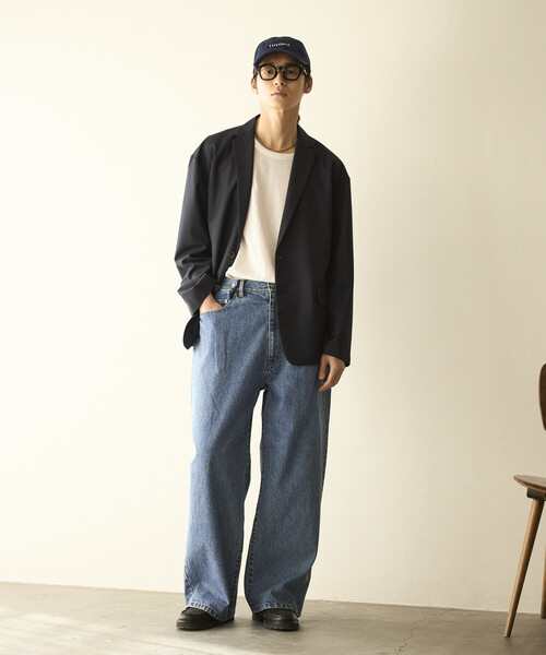 Firsthand（ファーストハンド）の「Firsthand/ファーストハンド デザイン タック ジャパンデニム / ワイドシルエット（デニムパンツ・メンズ・ホワイト/ブルー・LARGE/MEDIUM）」の18枚目の写真