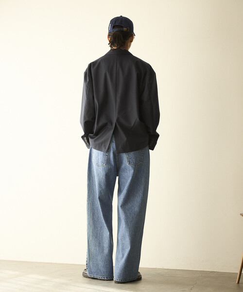 Firsthand（ファーストハンド）の「Firsthand/ファーストハンド デザイン タック ジャパンデニム / ワイドシルエット（デニムパンツ・メンズ・ホワイト/ブルー・LARGE/MEDIUM）」の21枚目の写真