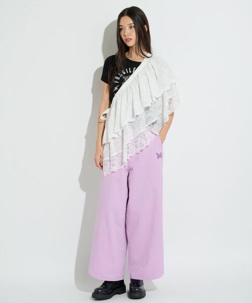 anna sui nyc(アナ スイ エヌ ワイ シー)の「anna sui nyc/アナ スイ エヌワイシー/アシメレーススカート(スカート・レディース・ホワイト/ラベンダー/ブラック・F)」の21枚目の写真