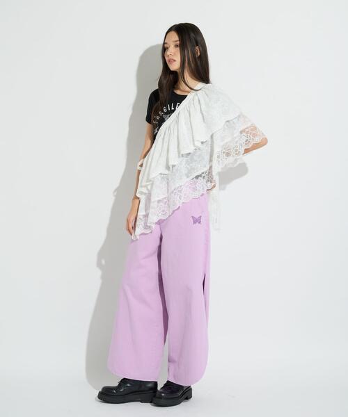 anna sui nyc(アナ スイ エヌ ワイ シー)の「anna sui nyc/アナ スイ エヌワイシー/アシメレーススカート(スカート・レディース・ホワイト/ラベンダー/ブラック・F)」の20枚目の写真