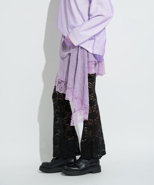 anna sui nyc(アナ スイ エヌ ワイ シー)の「anna sui nyc/アナ スイ エヌワイシー/アシメレーススカート(スカート・レディース・ホワイト/ラベンダー/ブラック・F)」の11枚目の写真