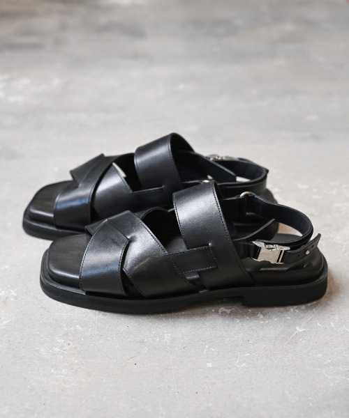 EARLE（アール）の「EARLE アール / Band& SR buckle sandals サイドリリースバックルバンドレザーサンダル / ER6301（サンダル・メンズ・ブラック・43/42/41/40）」の4枚目の写真