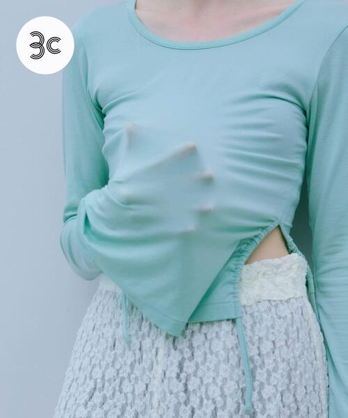 THE GOODLAND MARKET(ザグッドランドマーケット)の「cwtch SHEER LONG-SLEEVE T-SHIRTS(Tシャツ/カットソー・レディース・オレンジ/ネイビー/ミント/ホワイト・FREE)」の3枚目の写真