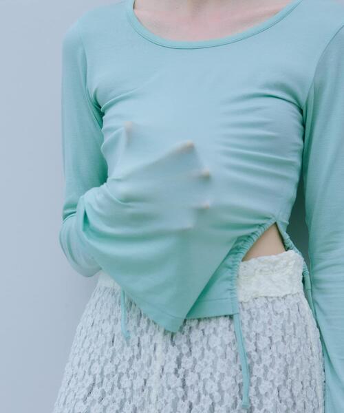 THE GOODLAND MARKET(ザグッドランドマーケット)の「cwtch SHEER LONG-SLEEVE T-SHIRTS(Tシャツ/カットソー・レディース・オレンジ/ネイビー/ミント/ホワイト・FREE)」の8枚目の写真