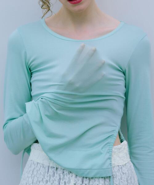 THE GOODLAND MARKET(ザグッドランドマーケット)の「cwtch SHEER LONG-SLEEVE T-SHIRTS(Tシャツ/カットソー・レディース・オレンジ/ネイビー/ミント/ホワイト・FREE)」の9枚目の写真