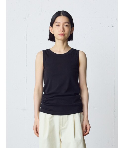 MidiUmi（ミディウミ）の「MidiUmi ベーシックタンクトップ（Tシャツ/カットソー・レディース・キナリ/チャコールグレー/ブラック・FREE）」の3枚目の写真