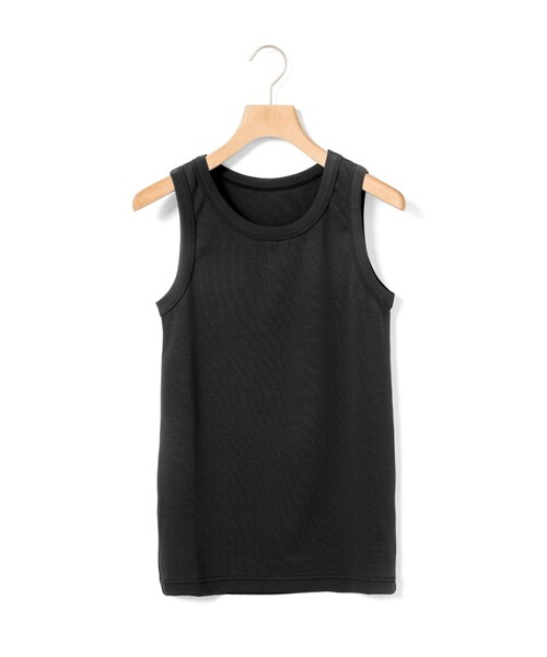 MidiUmi（ミディウミ）の「MidiUmi ベーシックタンクトップ（Tシャツ/カットソー・レディース・キナリ/チャコールグレー/ブラック・FREE）」の4枚目の写真
