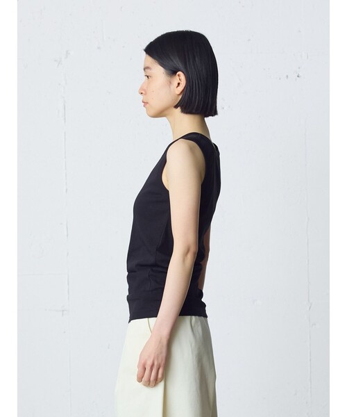 MidiUmi（ミディウミ）の「MidiUmi ベーシックタンクトップ（Tシャツ/カットソー・レディース・キナリ/チャコールグレー/ブラック・FREE）」の9枚目の写真