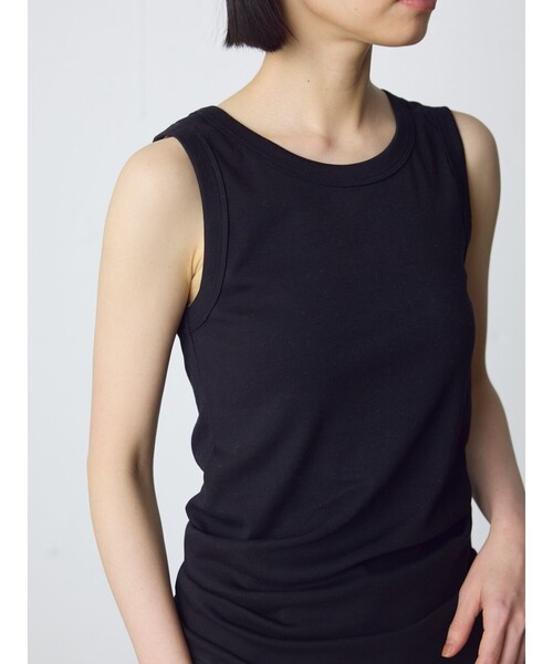MidiUmi（ミディウミ）の「MidiUmi ベーシックタンクトップ（Tシャツ/カットソー・レディース・キナリ/チャコールグレー/ブラック・FREE）」の11枚目の写真