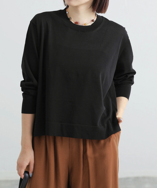 IENA(イエナ)の「ウォッシャブル シアーニットプルオーバー(ニット/セーター・レディース・ブラック/サックスブルー/ベージュ・FREE)」の7枚目の写真