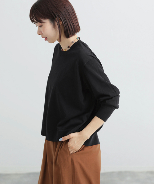 IENA(イエナ)の「ウォッシャブル シアーニットプルオーバー(ニット/セーター・レディース・ブラック/サックスブルー/ベージュ・FREE)」の8枚目の写真