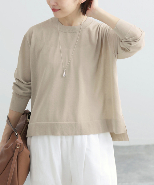 IENA(イエナ)の「ウォッシャブル シアーニットプルオーバー(ニット/セーター・レディース・ブラック/サックスブルー/ベージュ・FREE)」の15枚目の写真