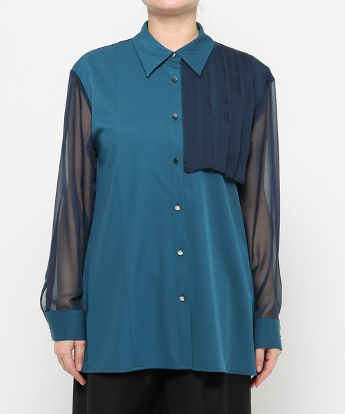 HARE（ハレ）の「シアーイソザイプリーツシャツ(HARE)（シャツ/ブラウス・レディース・イエロー/ブラック/ブルー・FREE）」の15枚目の写真