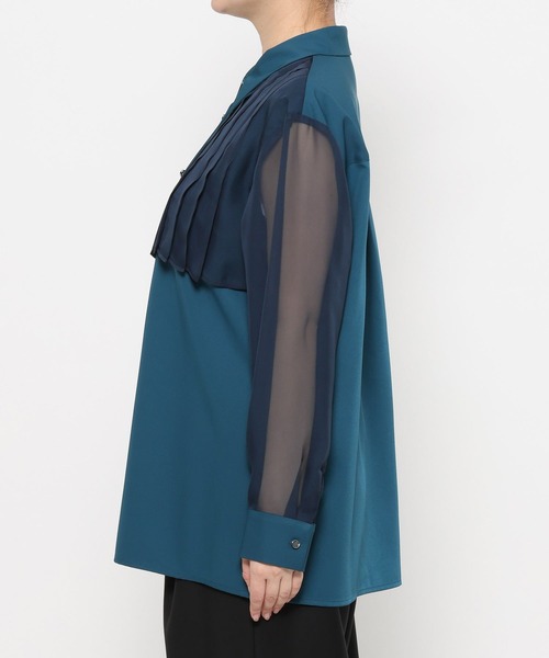 HARE（ハレ）の「シアーイソザイプリーツシャツ(HARE)（シャツ/ブラウス・レディース・イエロー/ブラック/ブルー・FREE）」の16枚目の写真