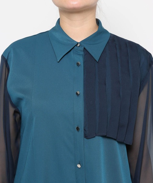 HARE（ハレ）の「シアーイソザイプリーツシャツ(HARE)（シャツ/ブラウス・レディース・イエロー/ブラック/ブルー・FREE）」の18枚目の写真