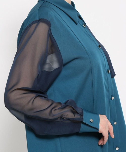 HARE（ハレ）の「シアーイソザイプリーツシャツ(HARE)（シャツ/ブラウス・レディース・イエロー/ブラック/ブルー・FREE）」の19枚目の写真