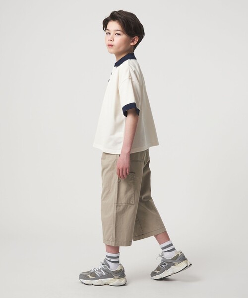 green label relaxing(グリーンレーベルリラクシング)の「ツイル クロップド ペインター パンツ / キッズ 100cm-160cm(カーゴパンツ・キッズ・ベージュ/ダークグレー・150cm/160cm/110cm/100cm/120cm/130cm/140cm)」の3枚目の写真