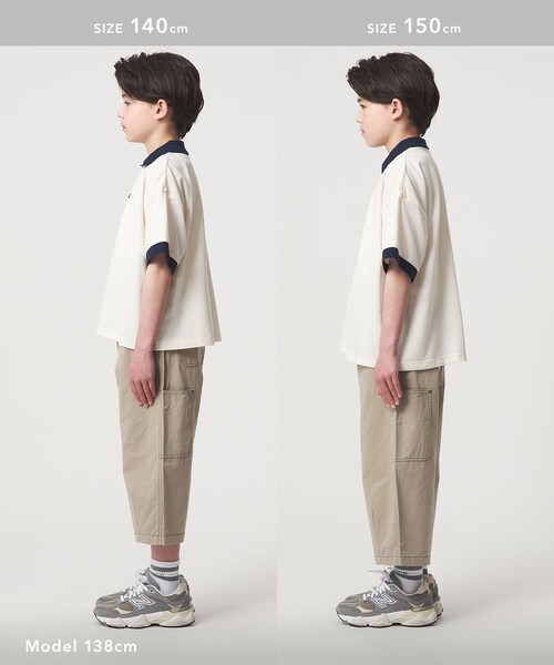 green label relaxing(グリーンレーベルリラクシング)の「ツイル クロップド ペインター パンツ / キッズ 100cm-160cm(カーゴパンツ・キッズ・ベージュ/ダークグレー・150cm/160cm/110cm/100cm/120cm/130cm/140cm)」の5枚目の写真