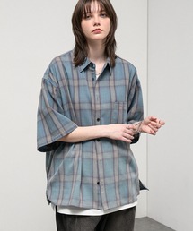 Alfred Alex（アルフレッドアレックス）の「【Alfred Alex】Gradient Ombre Check Shirt  グラデーション オーバーサイズ オンブレチェックシャツ（シャツ/ブラウス）」