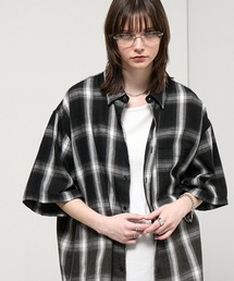 Alfred Alex（アルフレッドアレックス）の「【Alfred Alex】Gradient Ombre Check Shirt  グラデーション オーバーサイズ オンブレチェックシャツ（シャツ/ブラウス）」