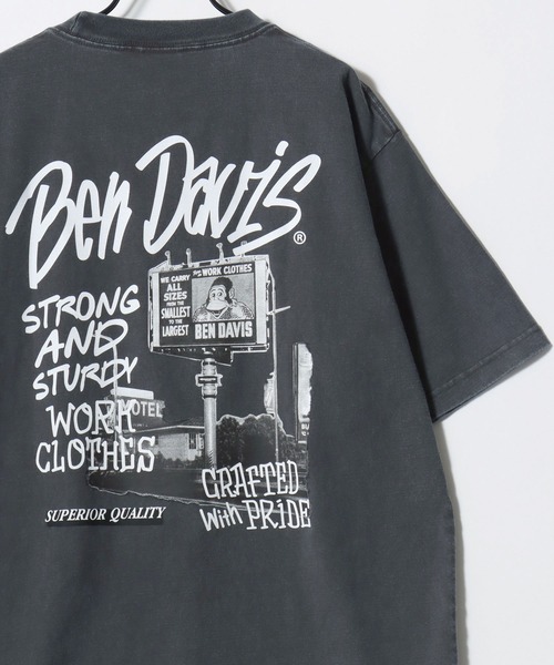 BEN DAVIS(ベンデイビス)の「BEN DAVIS/ベンデイビス ROADSIDE VNTG TEE/オーバーサイズ ヴィンテージ加工 ストリート バックプリント ロゴ ワンポイント 半袖Tシャツ/レディース メンズ(Tシャツ/カットソー・メンズ・ブラウン/ブラック・XL/L/M)」の6枚目の写真