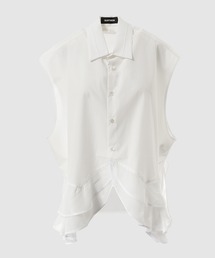 TANAKA（タナカ）の「Organic cotton poplin zigzag ruffled boxy blouse（Tシャツ/カットソー）」