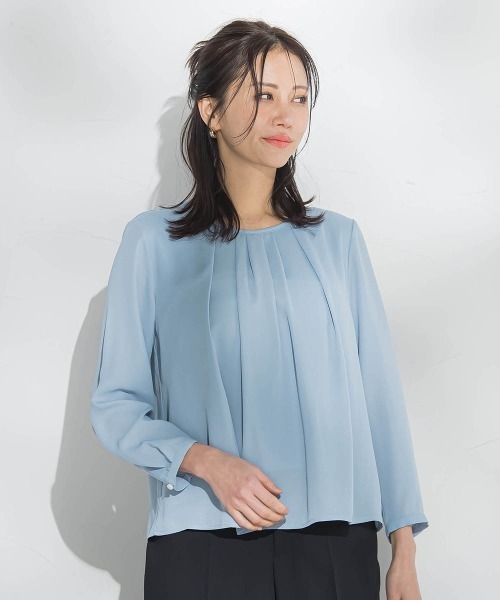 LAUTREAMONT(ロートレアモン)の「【WEB限定】こっそり暖かシフォンブラウス(シャツ/ブラウス・レディース・オフホワイト/ライトブルー/ベージュ・9号)」の3枚目の写真