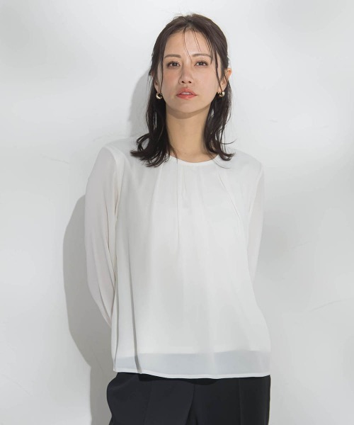 LAUTREAMONT(ロートレアモン)の「【WEB限定】こっそり暖かシフォンブラウス(シャツ/ブラウス・レディース・オフホワイト/ライトブルー/ベージュ・9号)」の19枚目の写真
