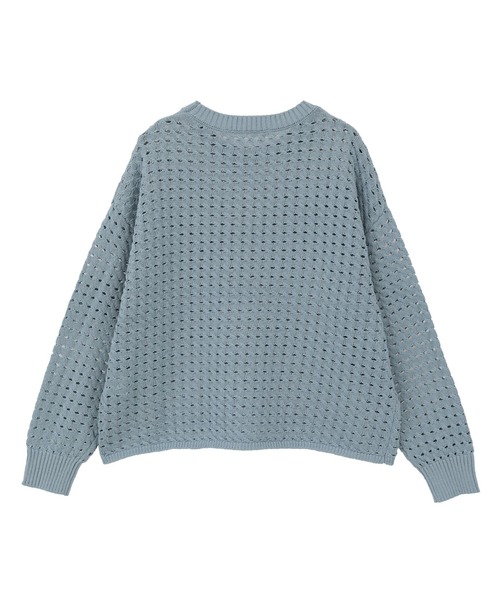 MELROSE claire(メルローズ クレール)の「【微光沢のリリヤーンケーブル透かし柄ニット】(ニット/セーター・レディース・ブルー/ホワイト/ブラウン・FREE)」の21枚目の写真