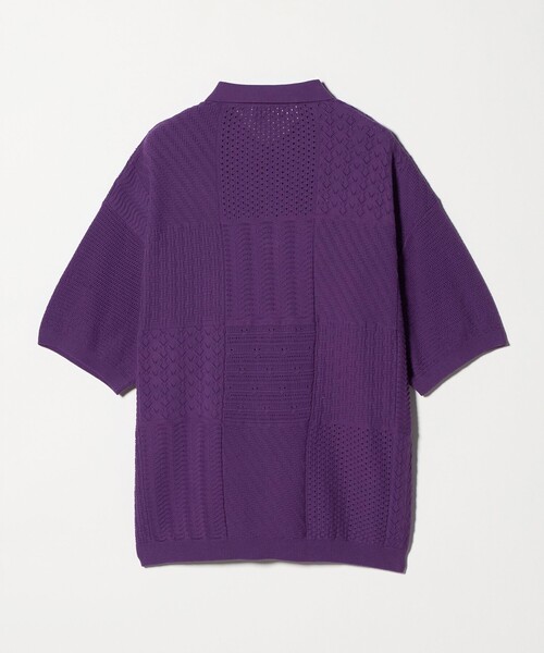 UNITED ARROWS & SONS（ユナイテッドアローズアンドサンズ）の「＜SandWaterr＞ PL SS/ショートスリーブニット（ニット/セーター・メンズ・パープル/ブラック・2/1）」の6枚目の写真