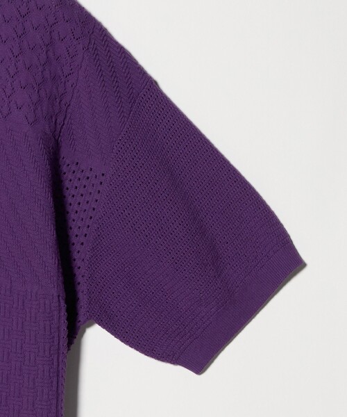 UNITED ARROWS & SONS（ユナイテッドアローズアンドサンズ）の「＜SandWaterr＞ PL SS/ショートスリーブニット（ニット/セーター・メンズ・パープル/ブラック・2/1）」の8枚目の写真