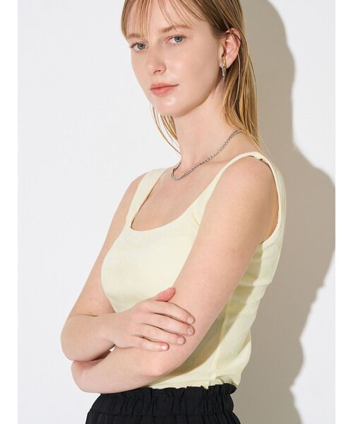 ELENDEEK（エレンディーク）の「フロッキーチュールパッドタンク（タンクトップ・レディース・ブラック/イエロー/ベージュ・FREE）」の3枚目の写真