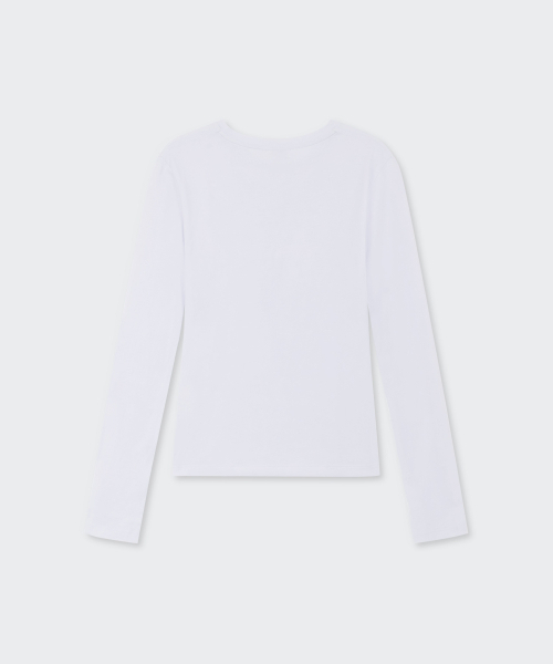 MUSINSA STANDARD WOMAN（ムシンサスタンダードウーマン）の「ウィメンズシアースリム長袖Tシャツ[ホワイト]（Tシャツ/カットソー・レディース・その他・LARGE/X-SMALL/SMALL/MEDIUM）」の5枚目の写真